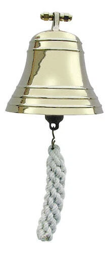 Schiffsglocke, Messing schwer, mit Halter & Bändsel, Ø: 12,5cm