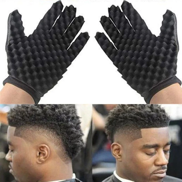 Guanti in spugna con torsione flessibile Wave pettine forchetta riccioli per capelli schiuma barbiere negozio