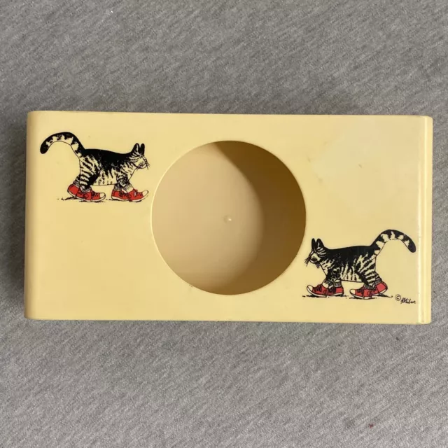 Vintage B. Kliban Cat Tissue Box Plastic "Cat in Red Sneakers"