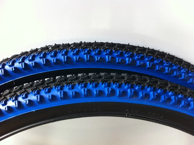 2Pcs Bicycle Tires 26" X 2.10 Vee Rubber 2-Tone Color Mtb Bmx Cycling Bike Blue