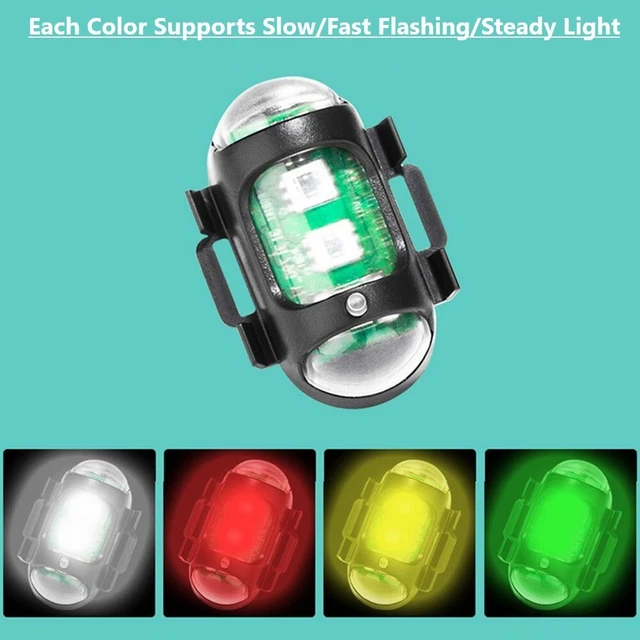 Clignotant LED Rvb Anti-collision Signal Flash Léger Drone Uav Vélo Moteur Queue