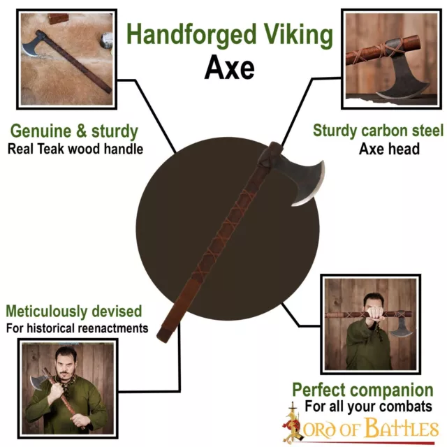 Viking Axe Throwing Battle Armor Medieval Hand Forged Renaissance SCA Accessory 3