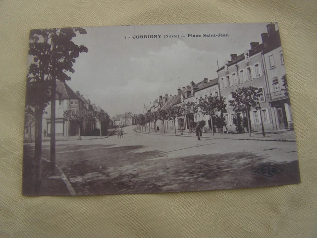 carte postale   corbigny   vers 1900  place st jean