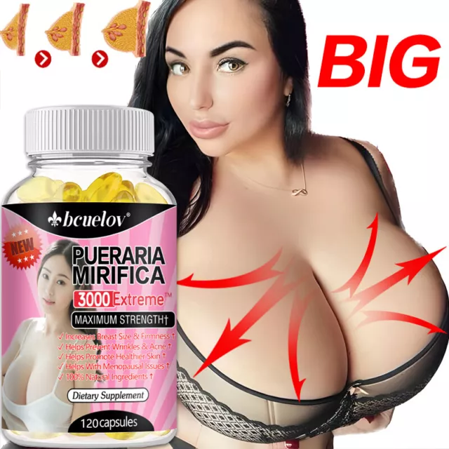 Pueraria Mirifica 1000mg High Strength Capsules Female Breast Enlargement x 120