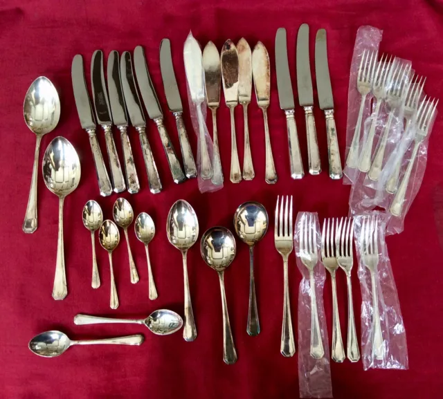 Lot Vintage GARRARD REGENT ST Silver Plate EPNS Cutlery Part Set,Grecian Pattern