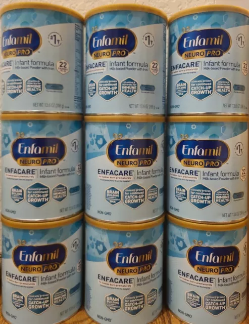 9 cans of Enfamil NeuroPro Enfacare For Babies Born Prematurely (13.6 oz)
