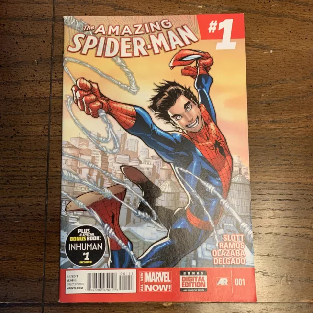 Amazing Spiderman 1, 2014 Vf-Nm Humberto Ramos 1St App Of Cindy Moon, Silk