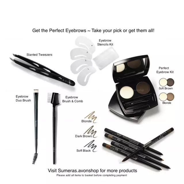 Avon Perfect Eyebrow Kit~Brow Stencil Kit~GlimmerStick~Brush Comb~ Please Choose