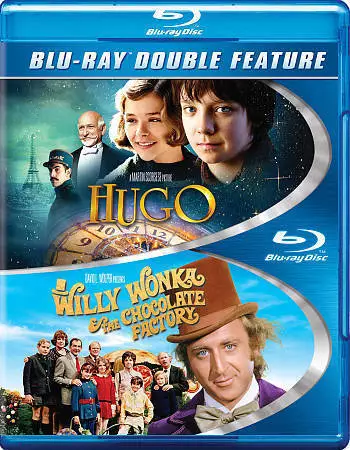 Hugo / Willy Wonka  the Chocolate Factory (Blu-ray Disc, 2014, 2-Disc Set) - NEW