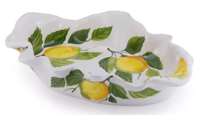 Bassano Schale Schüssel Obstschale Zitronen bemalt italienische Keramik 36x25