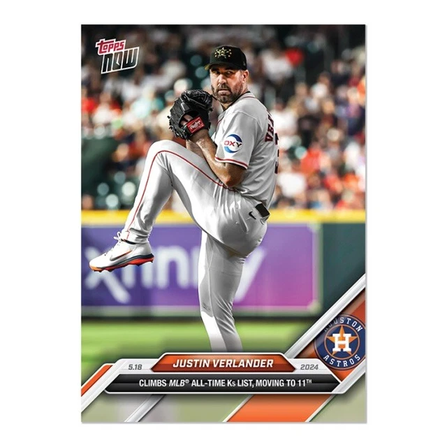 2024 TOPPS NOW MLB 208 Justin Verlander Houston Astros Presale 5.08