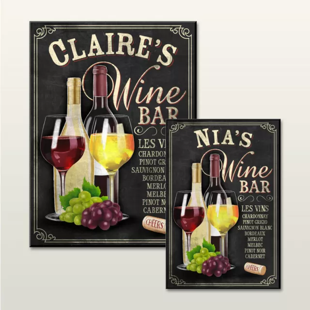 Personalisiertes Weinbarschild Tafel Effekt Wandplakette Neuheit Geschenk Heimbar