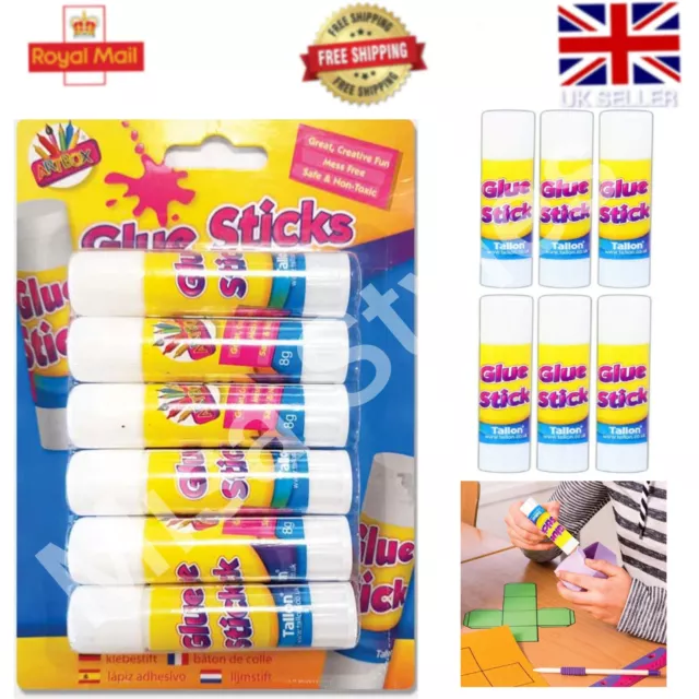 6 Pack Twist Up Glue Sticks Safe Non Toxic Arts Crafts Kids Children School Card