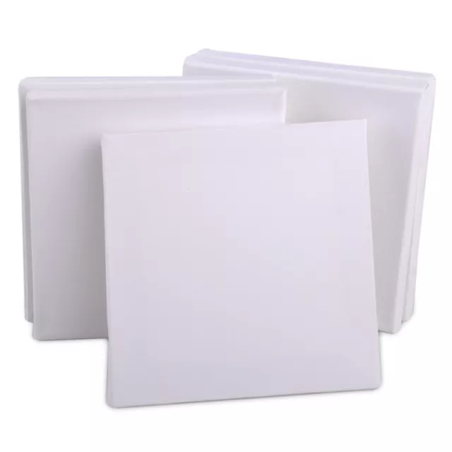 5pc 15cm Stretched Artists Blank Canvas Small Art Board Acrylic Oil Paint DIY Pd