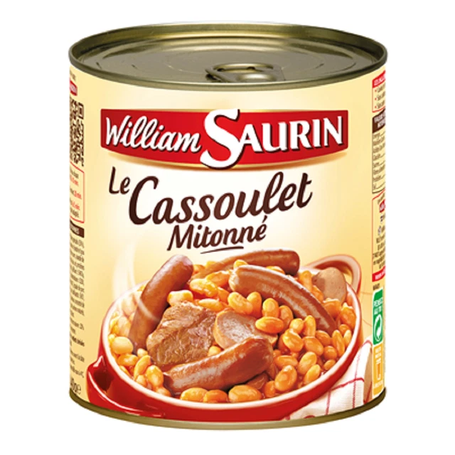 Stufato di fagioli Cassoulet Toulousain William Saurin con carne 2x420