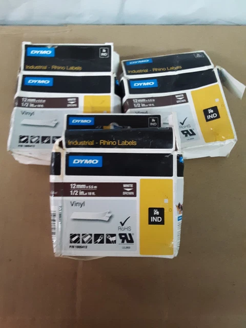 Etiquetas De Nailon Flexibles Dymo 18488-18490 - Adhesivo Permanente Para Cables Y Superficies Curvas