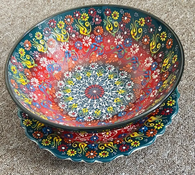 Turkish Moroccan Handmade Painted Colourful Bowl