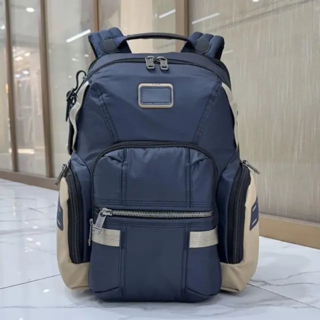 Tumi Alpha Bravo Navigation Backpack Navy/Khaki 0232793 new Outlet products