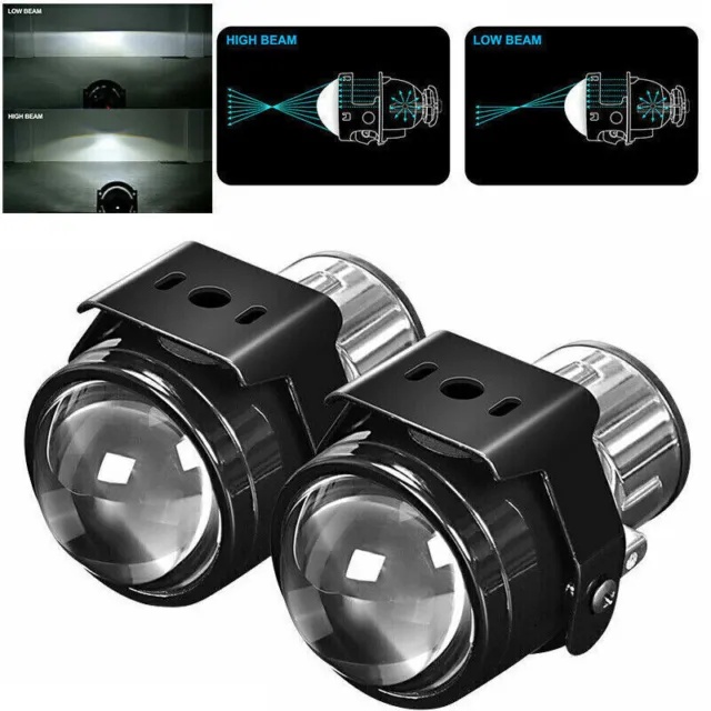 2X Universal 2.5" Bi-Xenon HID Projector Retrofit Fog Light Lens Hi/Lo H11 Bulb