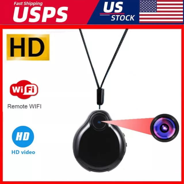 HD 1080P Small Wearable Wifi Camera Video Voice Recorder Necklace Pendant Cam DV