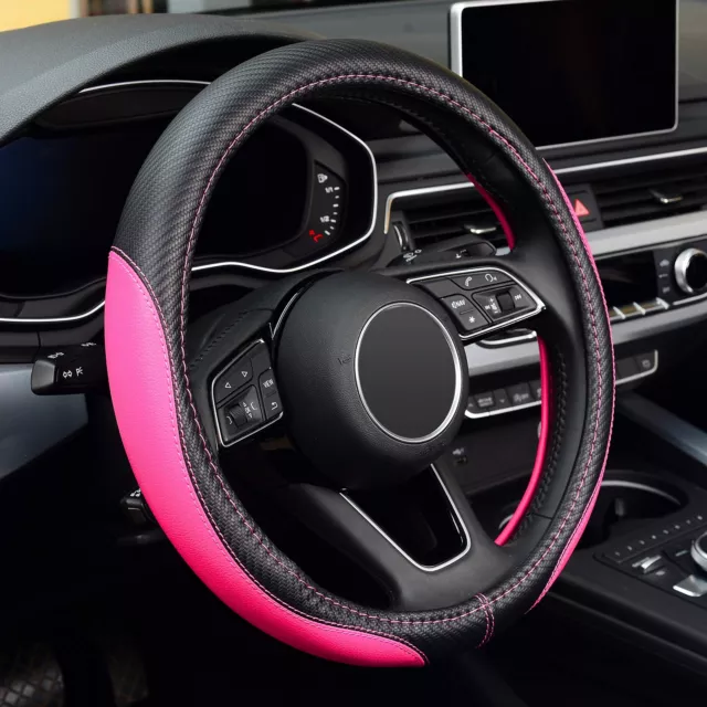 Microfiber Leather Auto Car Steering Wheel CoverUniversal Fit 15 Inc...