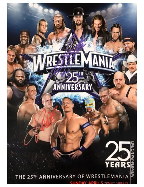 A3 Wrestlemania Poster Signed by Kane & The Undertaker 100% Authentic With COA