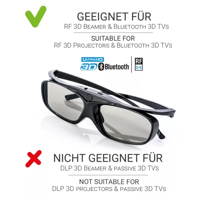 TDG-BT500A kompatible 3D Brille Black Heaven für Bluetooth FULL HD / HDR TV Sony 2
