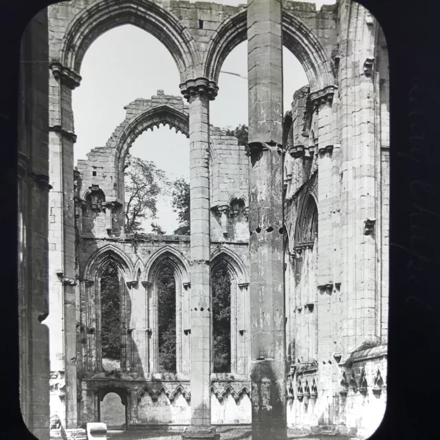 Antique Magic Lantern Glass Slide Photo Fountains Abbey Yorkshire Lady Chapel