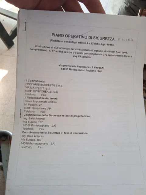 Piano Operativo Di Sicurezza