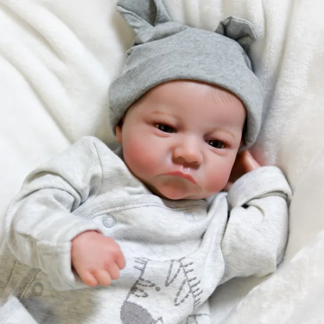 18" Reborn Baby Dolls Realistic Boy Doll Vinyl Silicone Newborn Babies Gift