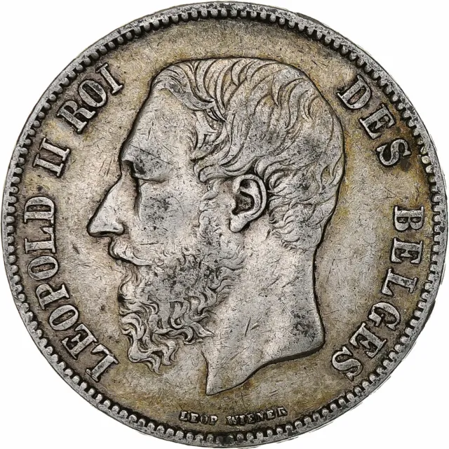 [#1163556] Münze, Belgien, Leopold II, 5 Francs, 5 Frank, 1867, Brussels, SS, Si