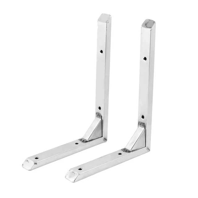 Morsetto di supporto per fissaggi a parete, angolo di fissaggio, acciaio inox, 20 x 15 cm, 2 pezzi
