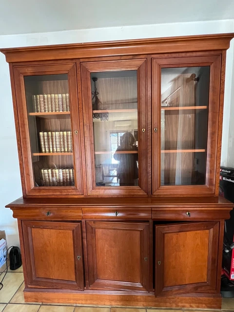 Bibliothèque D'angle MD Finition Merisier - Occasion, 16 étagères, 245cm