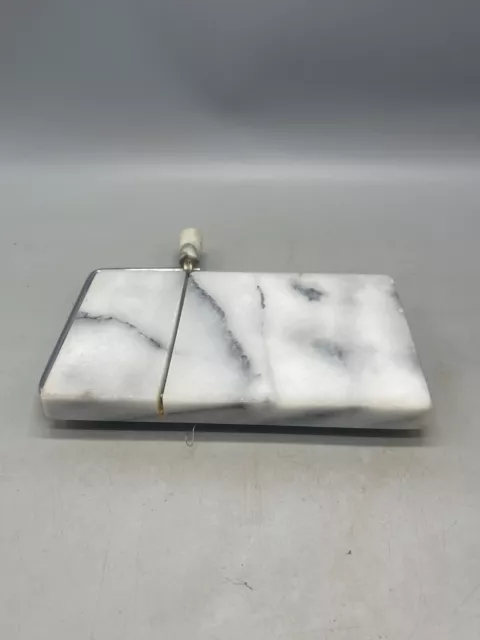 gray white marble cheese slicer & serving tray 1 replacement wire foot 5x8" READ