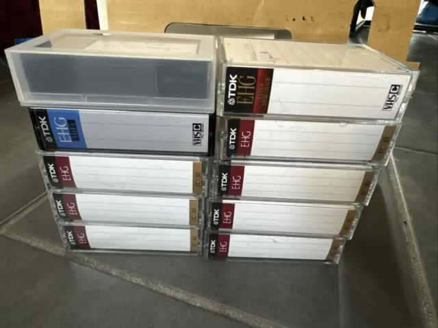 Lot de 10 cassettes vidéo VHS-C VHSC TDK EC30 EHG