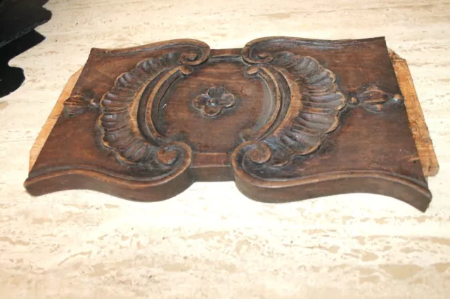 fronton bois ancien 19 ème style coquille LXV décoration  meuble miroir autre 3