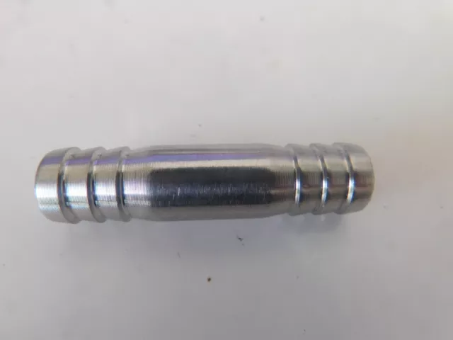 12mm Stainless Steel Barb Straight Hose Connector - Air, Fuel, Water etc