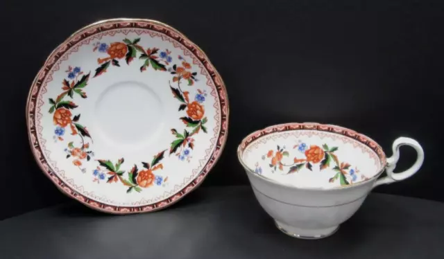 Aynsley Floral B174 Pattern Bone China Tea Cup and Saucer Vintage1940-1960