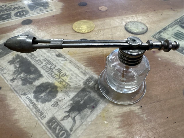 Vintage Medicine Throat Sprayer Atomizer Apothecary Glass Bottle Made In USA