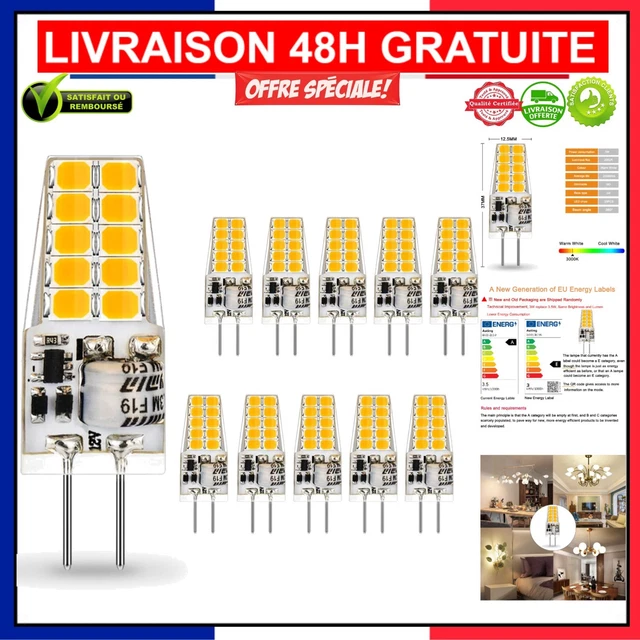 Lot De 10 Ampoules LED MR16 5W Blanc Chaud 3000K - Marque Boxlood - Neuf