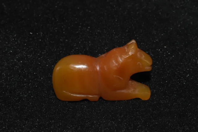 Ancient Old Indo Greek Bactrian Carnelian Stone Bead in form of a Lion 3