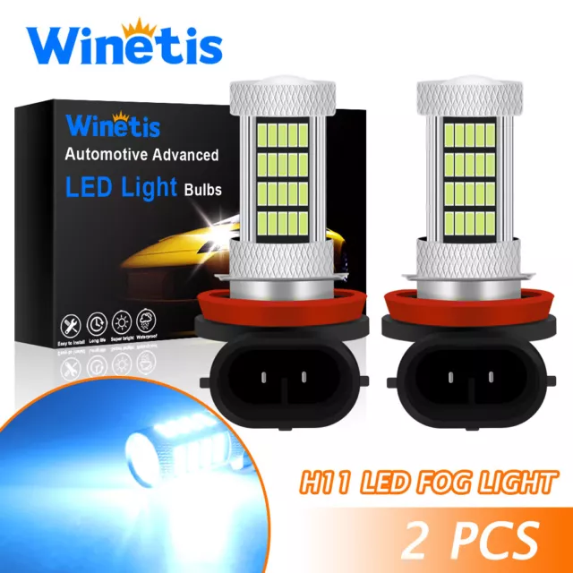 WINETIS H11 H16 H8 LED Fog Driving Light Super Bright Bulb DRL Ice Blue 4014SMD