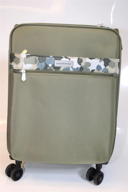 Samantha Brown Olive Geo Camo 2PC Set Carry On / Tote NEW Luggage S7655-35-2PC