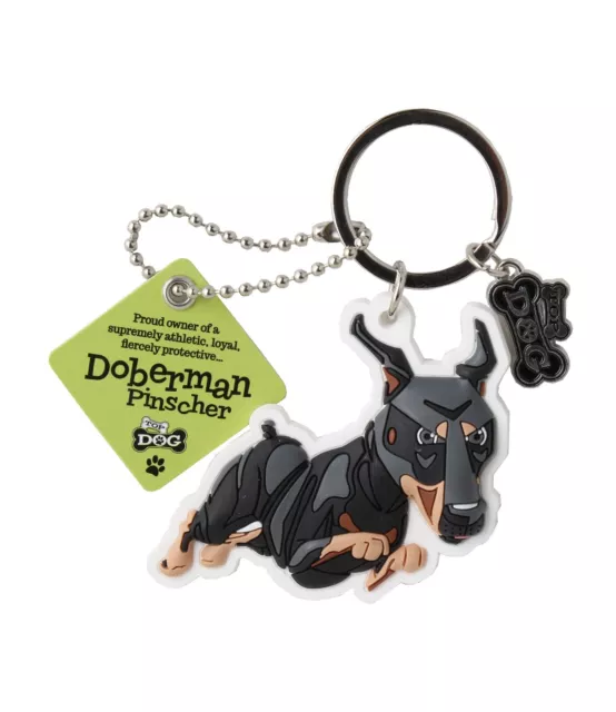 Doberman Keyring Gift Wags And Whiskers Dog Puppy Lover Top Dog Bag Charm