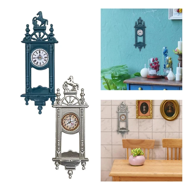 1/12 Dollhouse Miniature Horloge Murale Mini Pendule Pour Accessoires De Chambre