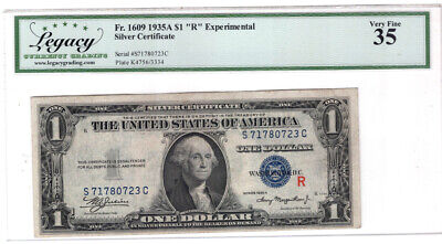 1935 A $1 R Experimental Silver Certificate Fr. 1609 LCG VF-35 Y00008991