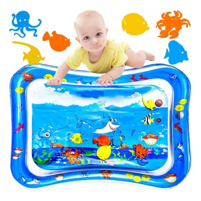 Tapis de Jeu Gonflable Bébé Jeux Educatif Eveil Coussin d'Eau Animaux Coloré