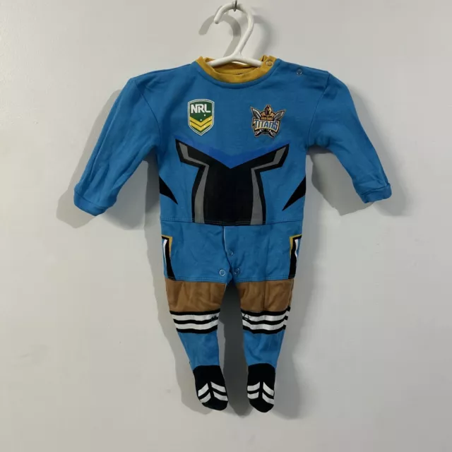 NRL - Gold Coast Titans Baby One Piece - Size 3-6 Months - Go Titans !