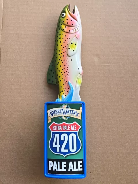 SWEETWATER BREWING FRESH WATER RAINBOW TROUT draft beer tap handle 420 PALE Ale