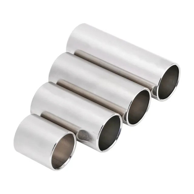 4x Stainless Steel Cylinder Tube Guitar Slide Tone Bar Accessory JFF
